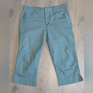 Jones & Co Women's 16 Green Wide-Leg Capri Pants